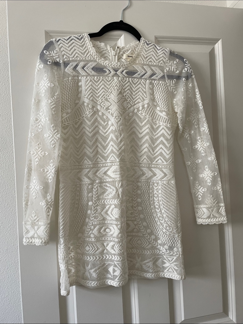 Isabel Marant White Lace Blouse with Sheer Details